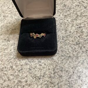 10kt sapphire and ruby ring.